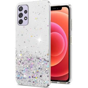 New Samsung Galaxy A53 Case‎ Clear Glitter Aesthetic (4009)